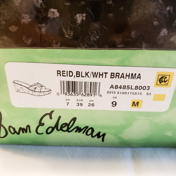 Sam Edelman Reid, Black/White Brahma Wedges - Picture 8 of 8